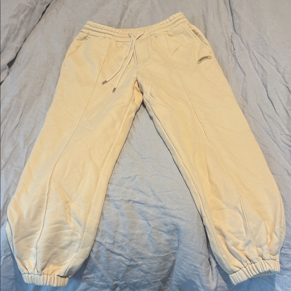 Solid Cream Men's Sweatpants